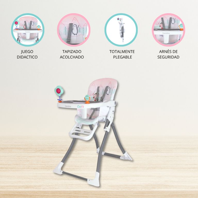 Silla de Comer Plegable «RIO» Pink