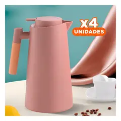 RYBIU IMPORT - Pack4 Recipiente Estilo Jarra Marron Claro Y+Regalo Stickers