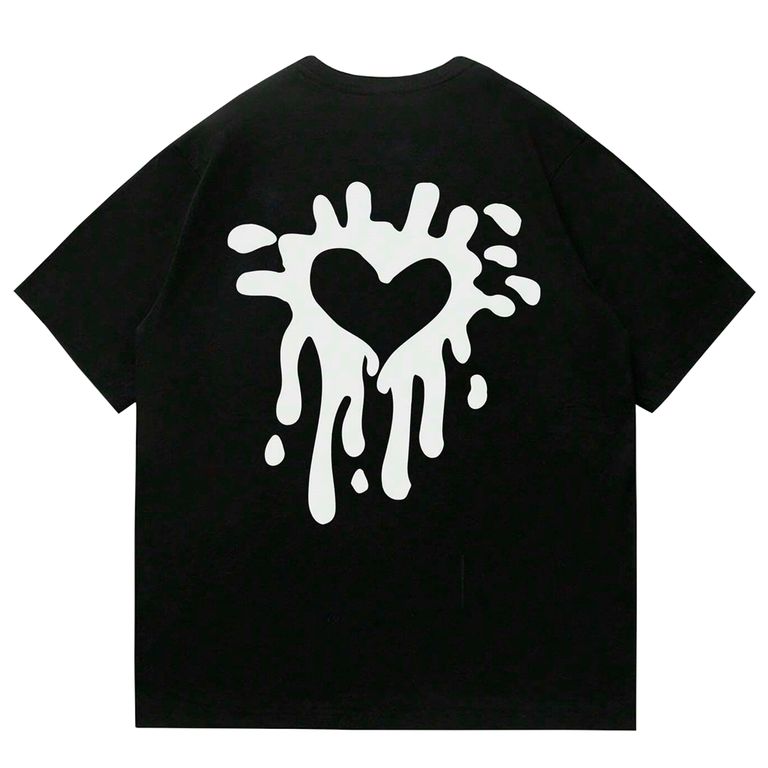 Polo Oversize Hombre Corazon Pintado