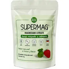 GREEN PLANET - SUPERMAG SUPLEMENTO NUTRICIONAL CON CITRATO DE MAGNESIO EN SOBRES