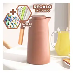 RYBIU IMPORT - Jarra Termico con Tapa en Marron Claro Y+Papel de Regalo