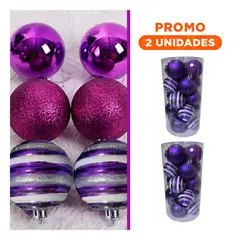 GENERICO - Pack2 Esferas Elegantes Navideñas en Morado