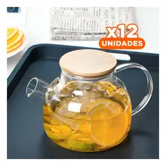 RYBIU IMPORT - Pack12 Recipiente Elegante 1L Transparente Y+Regalo Stickers