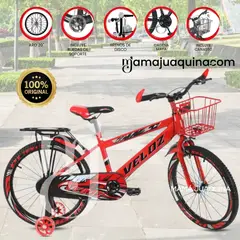 VELOX - Bicicleta Para Niño Aro 20 «SPORT VZ II» con Canasta Red