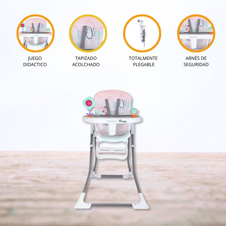Silla de Comer Plegable «RIO» Pink
