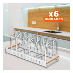 RYBIU IMPORT - Pack6 Organizador Olla con Borde en Blanco Y+Regalo Stickers