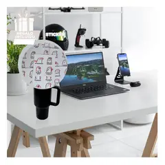 RYBIU IMPORT - Vaso con Tapa de Acero en Negro Y+Regalo Stickers