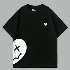 YANSUS - Polo Blanco Hombre Oversize Estampado Corazon