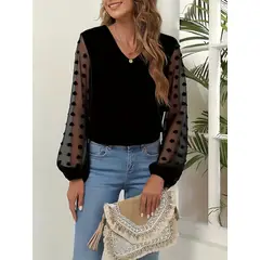 GENERICO - Blusa Elegante Manga Larga Mujer - Talla XL