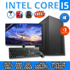 INTEL - COMPUTADORA DE OFICINA CORE I5/ 8GB RAM/ SSD 240GB Y MONITOR DE 21.5 "