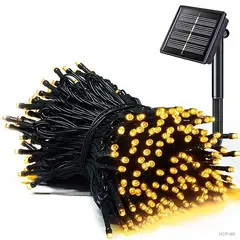 GENERICO - Tira De Luces Led Con Panel Solar Luz Cálida 100LEDs 10metros