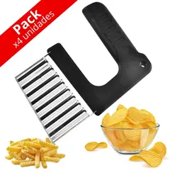 MINARI - Pack x4 Cuchillo Corte Ondulado para Papas Fritas y Verduras 03C