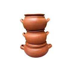 ACHALLAY ARTESANIA DE BARRO - Set de Ollas de Barro 3 Piezas Artesanal