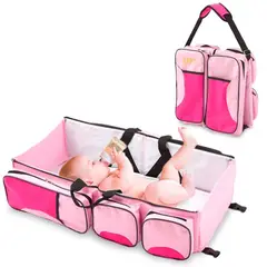 MINARI - Mochila Pañalera con Cambiador Cuna de Viaje Portátil P308