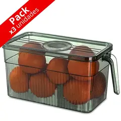 MINARI - Pack x2 Contenedor Organizador de Frutas y Verduras con Tapa V T14