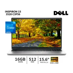 DELL - Laptop Inspiron 15 3520 Ci7-1255U 16Gb Ram/ 512Gb SSD/ 15.6" FHD/ Silver-(C3P56)