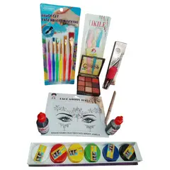 GENERICO - Pack Halloween caritas pintadas pinceles perfiladores stickers rostros tintadelabios sombras regalos