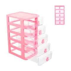 GENERICO - Organizador De Escritorio Rosado 5 Niveles Asa De Conejito