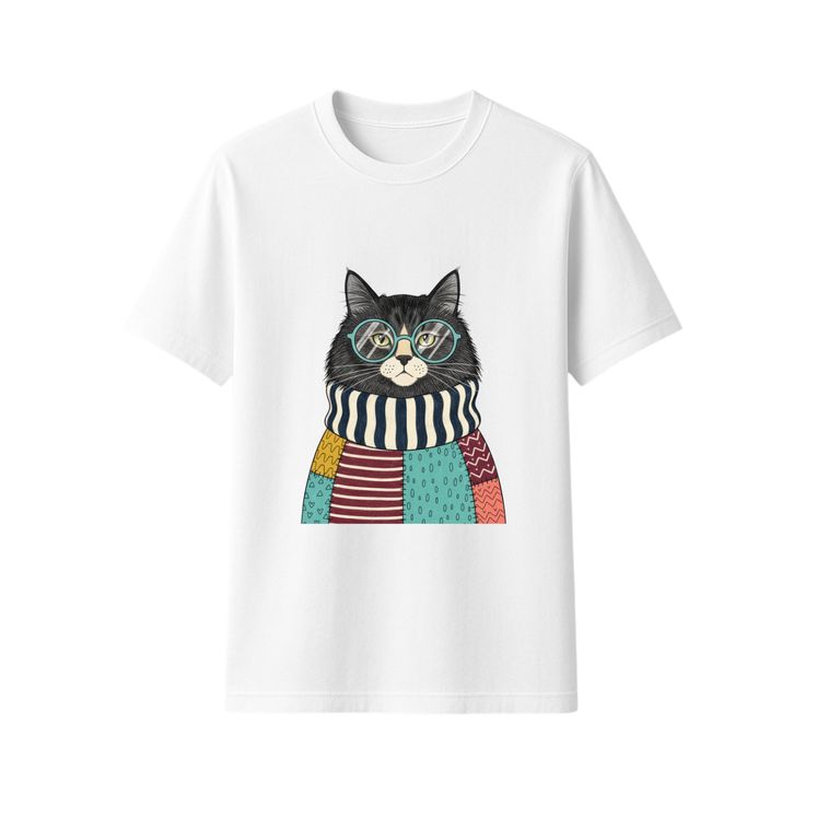 Polo 100% Algodón Estilo Clasico Unisex AquaModa Logo HalloWeen Gato Con Lentes