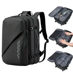 GENERICO - AIRBAG Mochila Viajera con bolsa compresora para viajes Negro