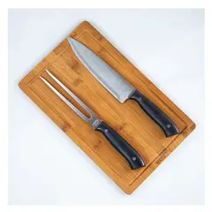 WAYU - SET CUCHILLO + TABLA DE BAMBOO