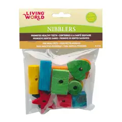 LIVING WORLD - Juguete masticable de madera surtido x 12 piezas, No tóxico, conejos y roedores