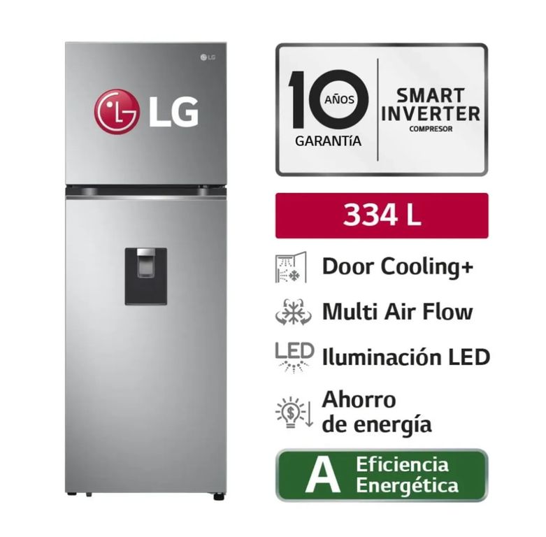 REFRIGERADORA GT33WPP 334 LT DOOR COOLING TOP FREEZER PLATEADA