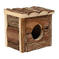 LIVING WORLD - Casita cabina de madera 100% natural para hámster pequeños roedores -