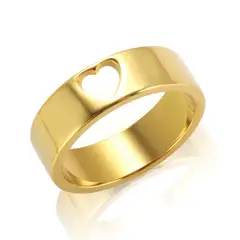 GENERICO - Anillo de Corazón de Acero Inoxidable para Mujer