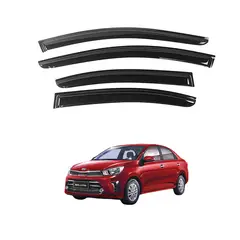 GENERICO - Correlluvias Viseras Para Kia Soluto 2019-2024 Negro Premiun