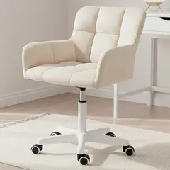 BUCKINGHAM - Silla Giratoria de Escritorio Oficina Curve Blanca para Niña