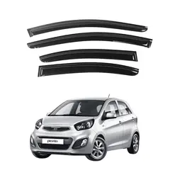 GENERICO - Correlluvias Viseras Para Kia Picanto 2011-2016 Negro Premiun