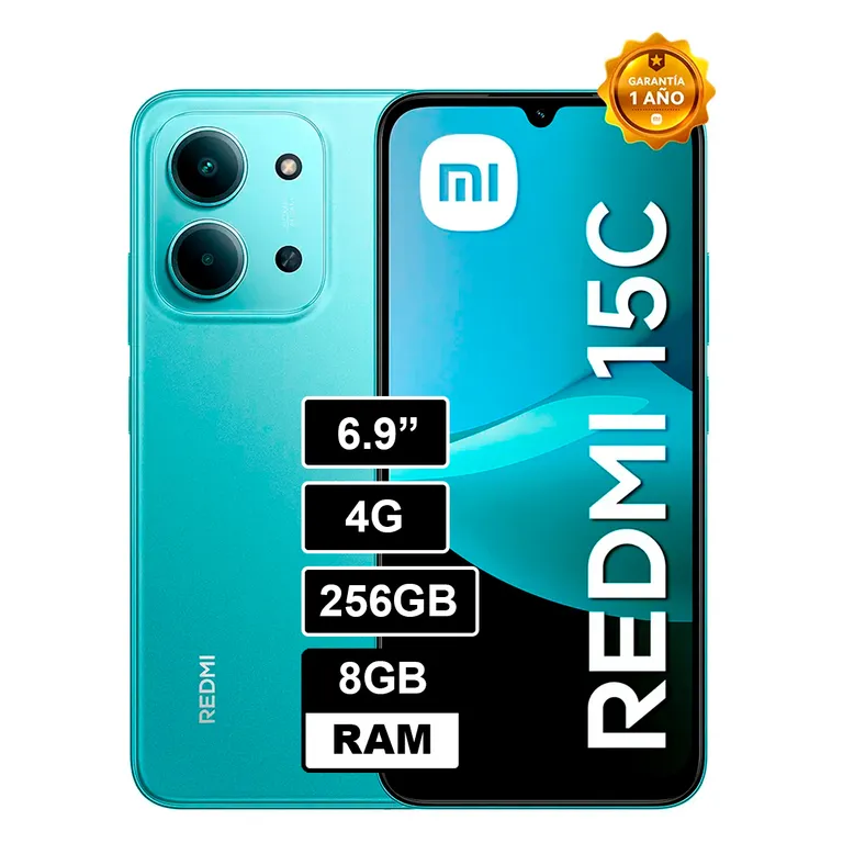 Smartphone Redmi 15C 256GB 8GB 50MP 8MP Verde