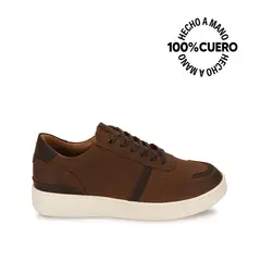 VIALE - Zapatilla Casual RICARDO-2602 Castaño Homme Cuero