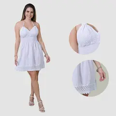 FORBER - Vestido Blanco Corto Mujer
