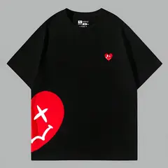 YANSUS - Polo Blanco Hombre Oversize Estampado Corazon