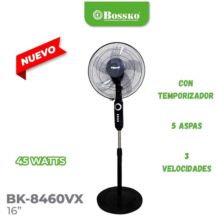 Ventilador de Pedestal BK-8460VX de 16 pulgadas 3 velocidades