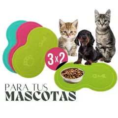 SM - 3 TAPETES PARA MASCOTAS COLOR VERDE - TURQUEZA -ROSADO 45X26CM