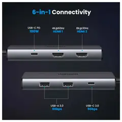 UGREEN - REVODOK 6 EN 1 USB C 15852