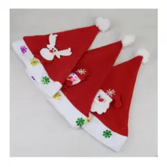 GENERICO - PACK DE 3 GORRO NAVIDEÑO CON LUZ LED