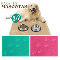 SM - 3 TAPETES PARA MASCOTAS COLOR BIEGE -TURQUEZA - ROSADO 40X30CM