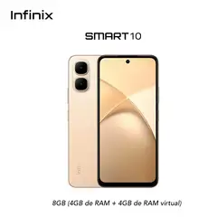 INFINIX - SMART 10 4GB RAM + 4GB EXTENDIDA + 256GB COLOR DORADO REGISTRADO