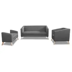 CASA BELLA - JUEGO DE SALA CASABELLA GINEBRA 3-1 + BANQUETA GRAFITO