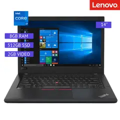 LENOVO - LAPTOP REACONDICIONADO THINKPAD T480 CORE I7 8VA/ 8GB RAM/ 512 SSD/ 2GB VIDEO/ 14"