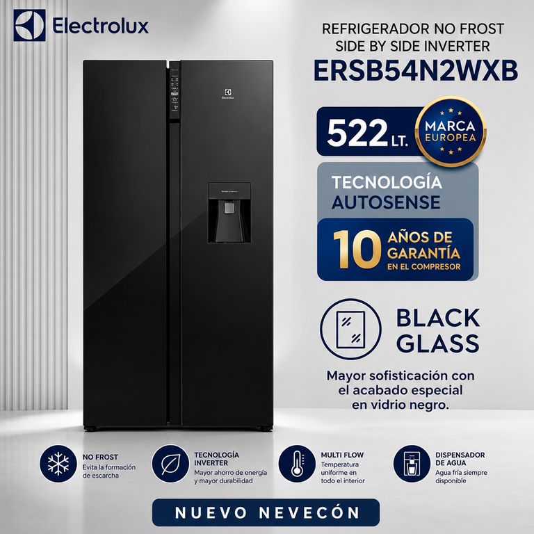 Refrigerador No Frost Side By Side Inverter 522 Litros Black