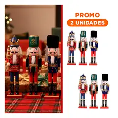 GENERICO - Pack2 Cascanueces Estilo Navideño y Tradicional de Set 3