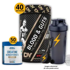UNIVERSE NUTRITION - Preentreno Blood and guts DY + Creatina Applied Nutrition de 250gr + regalos