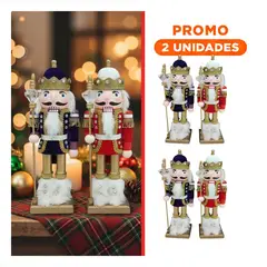 GENERICO - Pack2 Cascanueces Estilo Navideno Tradicional de Set 2 36cm