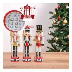 GENERICO - Cascanueces Navideño para Terraza de Set 3 Y+Regalo Stickers