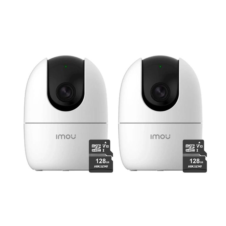 Kit de 2 Cámara seguridad WiFi 360° Ranger 2 3MP + Micro SD 128GB Interior
